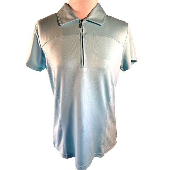 Izod XFG Golf 3/4 Zip Turquoise Women Shirt Size Medium - Picture 5 of 8
